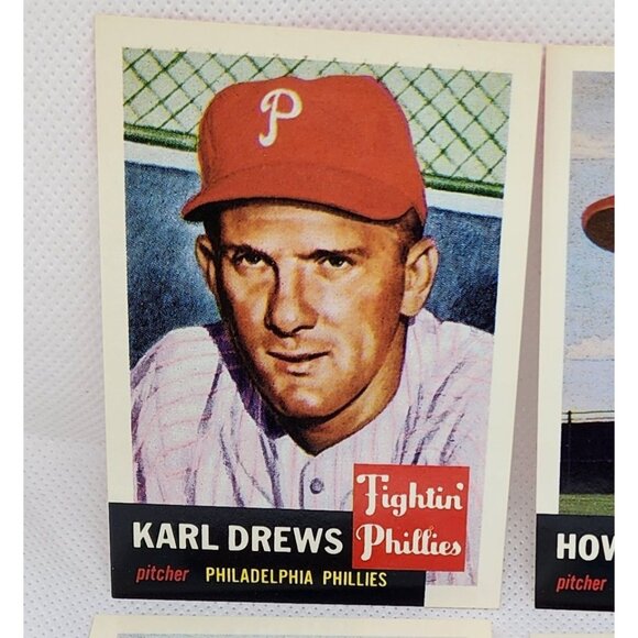 4 Philadelphia Phillies 1953 Topps Vintage Reprint Baseball Card Bundle Mint - Picture 6 of 10